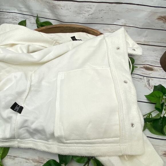 Company Ellen Tracy Snap Close White Knit Sweater Jacket Coat NWT Draw String XL - Picture 10 of 15